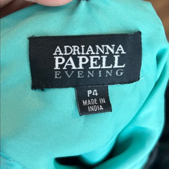 Adrianna Papell Dark Green Embellished Gown Silk Beaded Evening Gown Size 4 - Picture 2 of 16